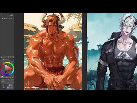 Fudanshi Vtuber / Drawing part2 /💪🌟