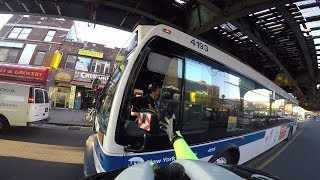 MTA Bus Driver Almost Clips Cyclist