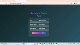 exp7 calorie tracker website