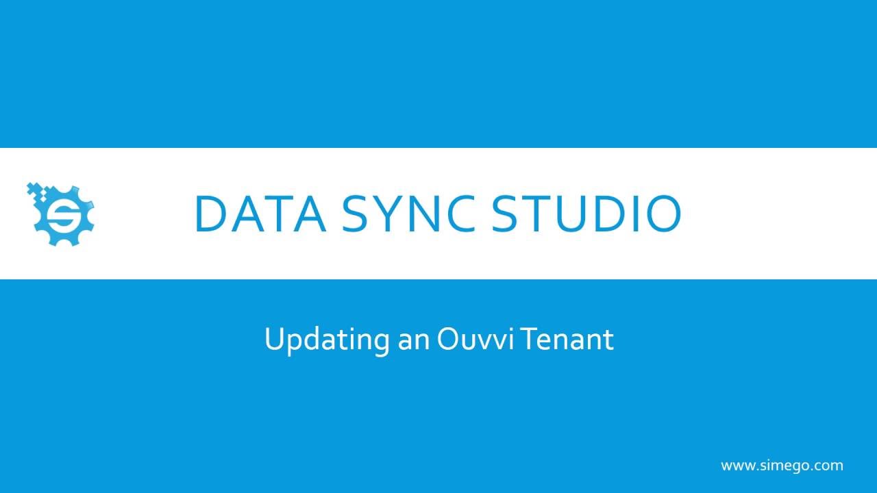 Simego Data Sync Studio Update Ouvvi Tenant - YouTube