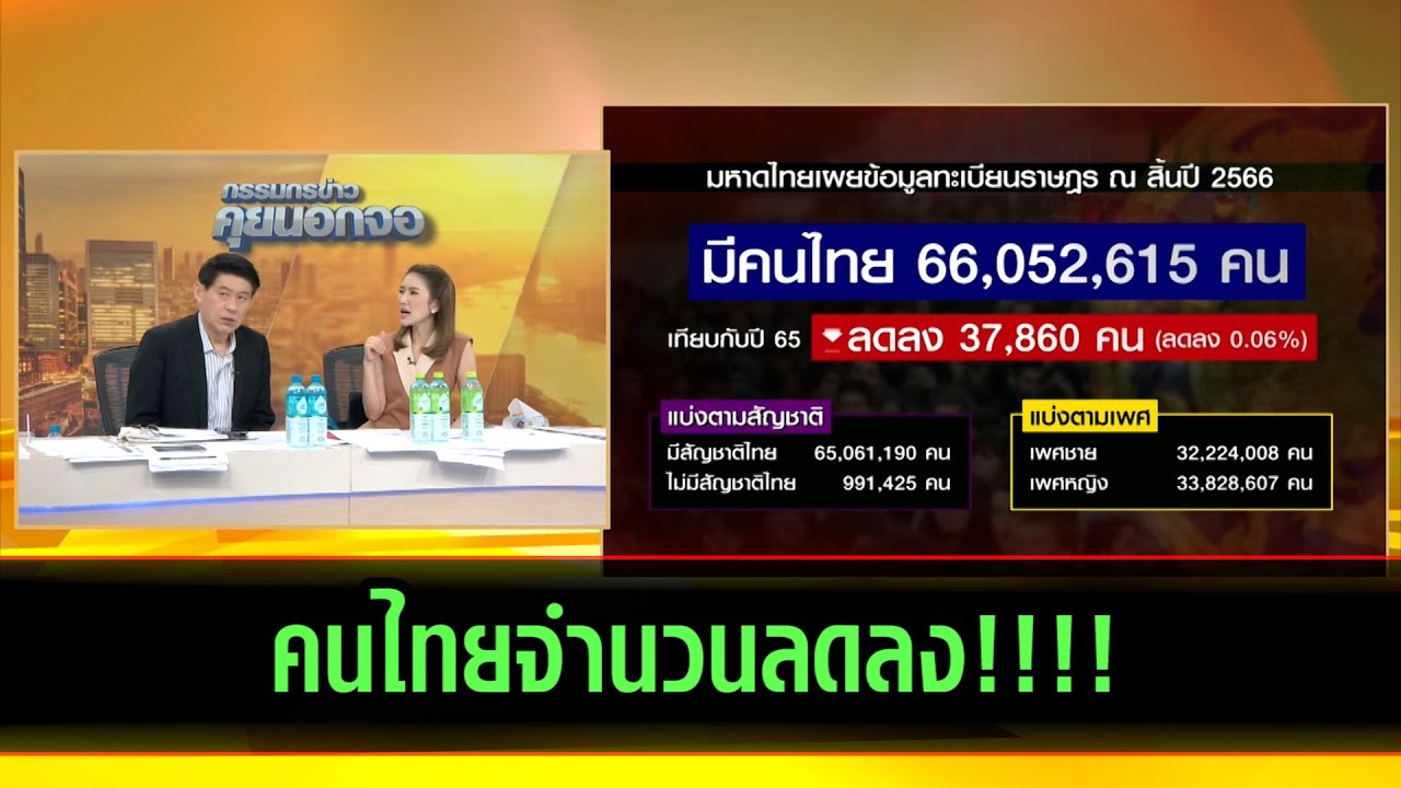 คนไทยจำนวนลดลง!!