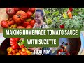 Making homemade tomato sauce with Suzette