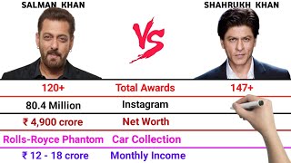 Salman Khan VS Shahrukh Khan Full Comparison Video | Total Awards | Net Worth | Monthly Income