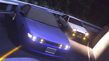 【頭文字Dリメイク】Initial D AE86 vs SIL80 in Blender 【Initial D × Blender】