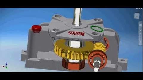 gear and worm gear by inventor (mo phong truc vit banh vit bang inventor)