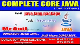 Core Java -  java.lang.package -  finalize() method -Part-3