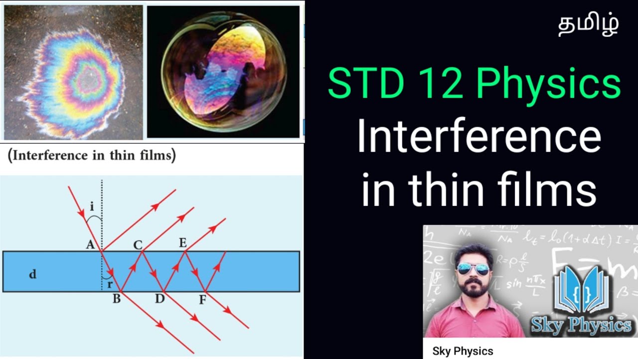 Interference in thin films ||Wave Optics||STD 12 Physics ||sky physics||Tamil