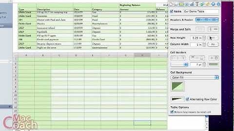 Numbers 09: Tables - Creating New Tables