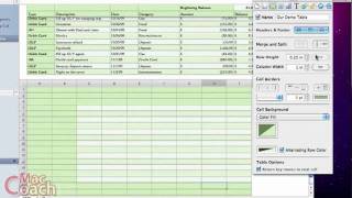 Numbers 09: Tables - Creating New Tables