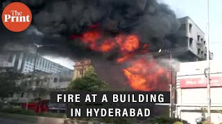 A massive fire breaks out in a commercial building in Hyderabad