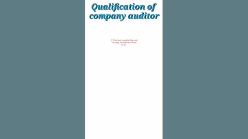 Qualification of Auditor [#shorts]