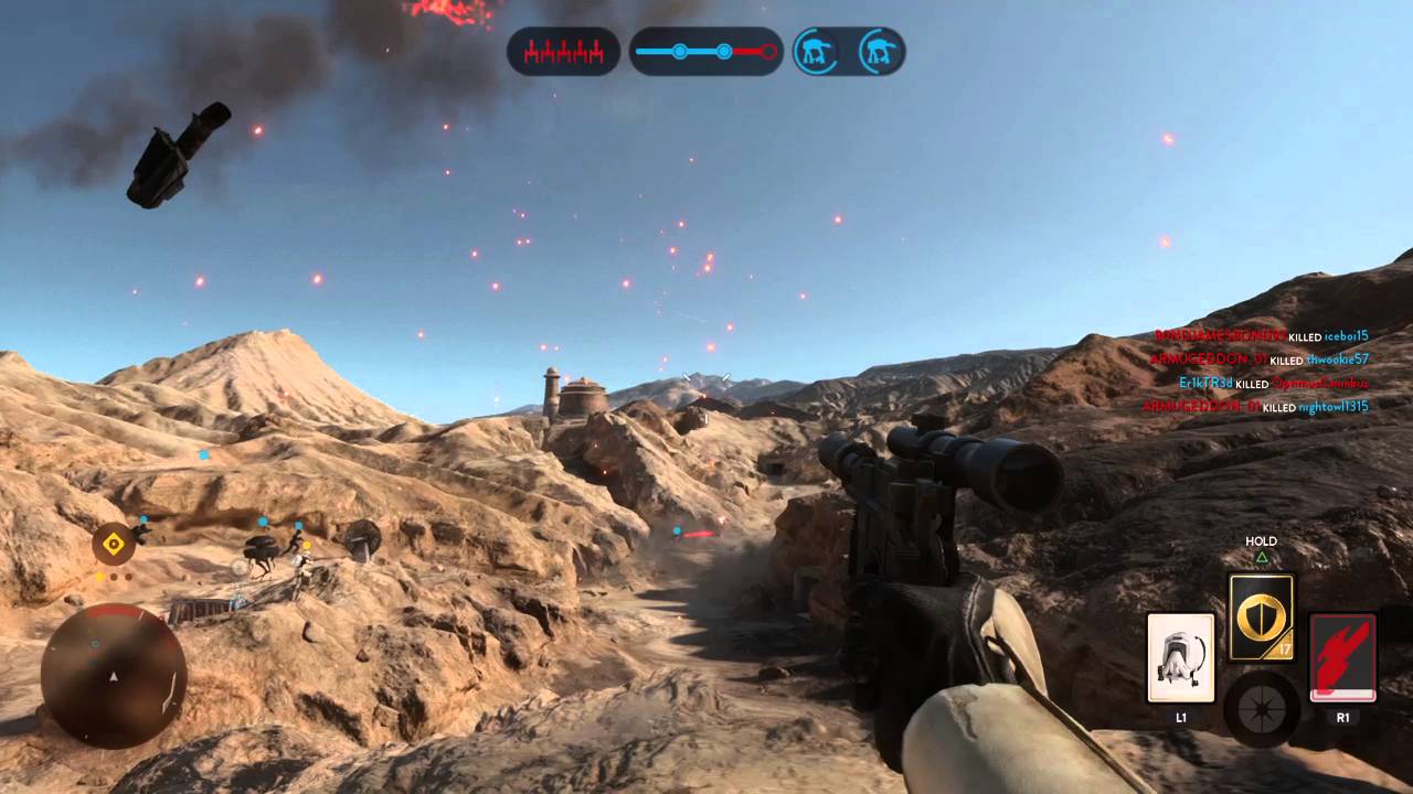 Taking out a Y-Wing with a pulse cannon