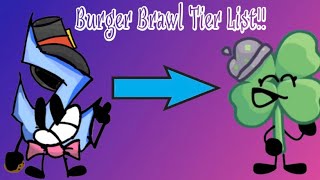 Burger Brawl Tier List As Of Episode 14!! 🔥⚡️