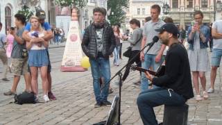 Lviv street musician sings Sting's "Shape of My Heart" (2017)