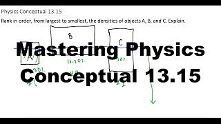 Famous Mastering Physics Solution, "Rank in order, from largest to smallest, the densities of objects A, B, Net Worth