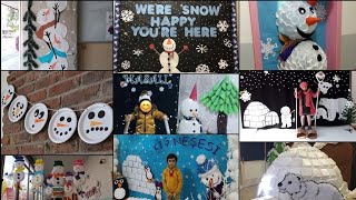 Preschool Winter Decoration ideas/Classroom Door decoration and hanging Decoration/Winter Carnival