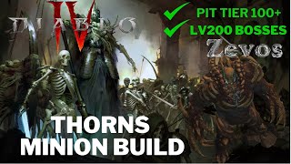Diablo 4 Necromancer Thorns Minions AFK Build Pit lvl 90!!!
