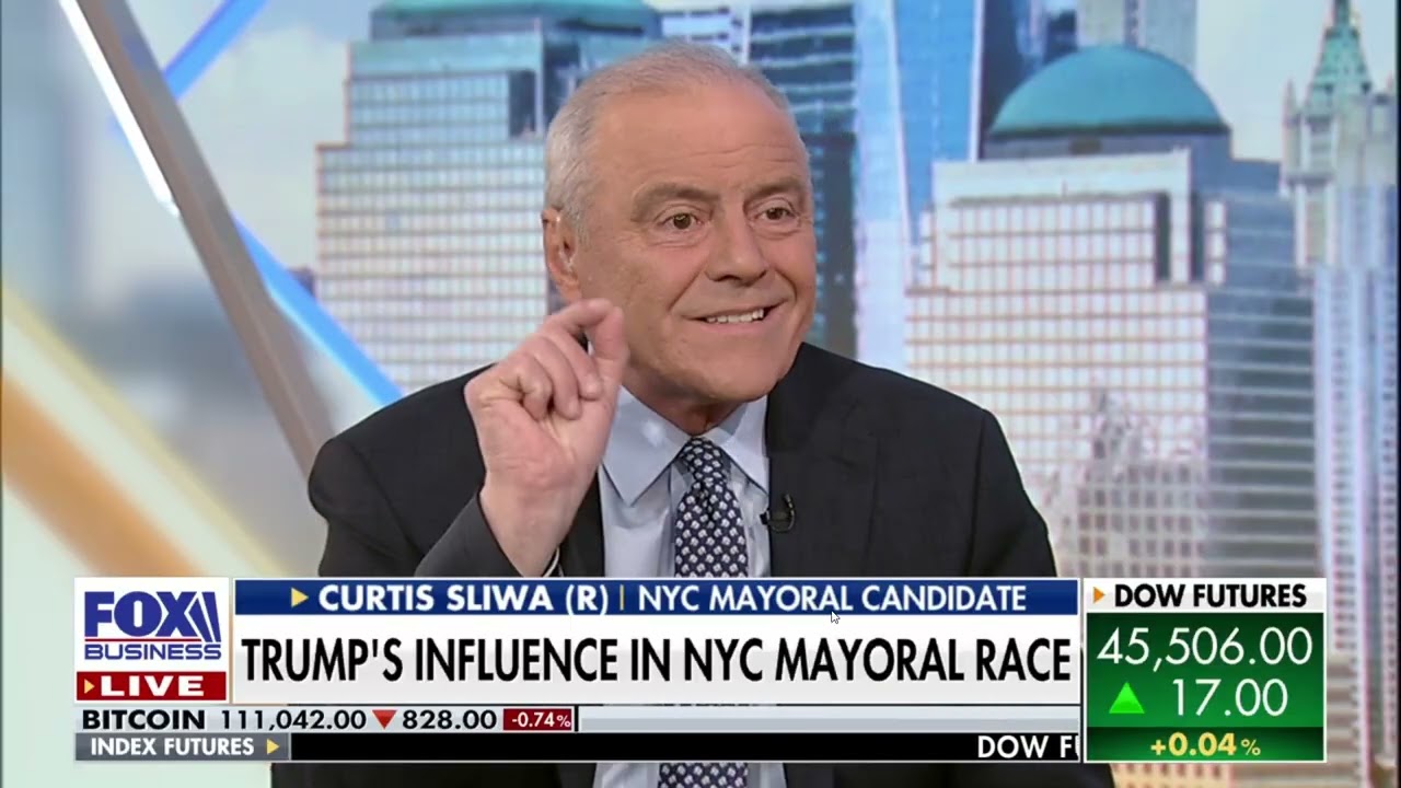 Кёртис Слива обсуждает свою кампанию по выборам мэра Нью-Йорка в программе «Утро с Марией», FBN, ...