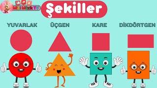 Şekillerle Dans Eğlenceli Çocuk Şarkısı Yuvarlak, Üçgen, Kare, Dikdörtgen Öğrenelim