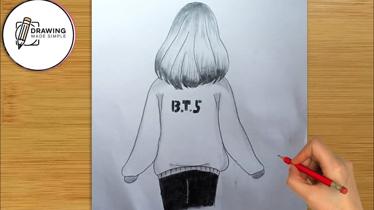 BTS Girl drawing ||. Easy drawing for beginners 