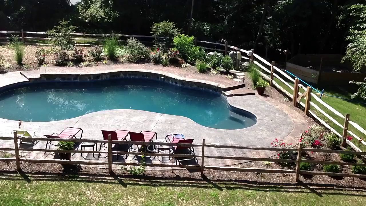 Stamped Concrete pool apron by Gray Construction YouTube