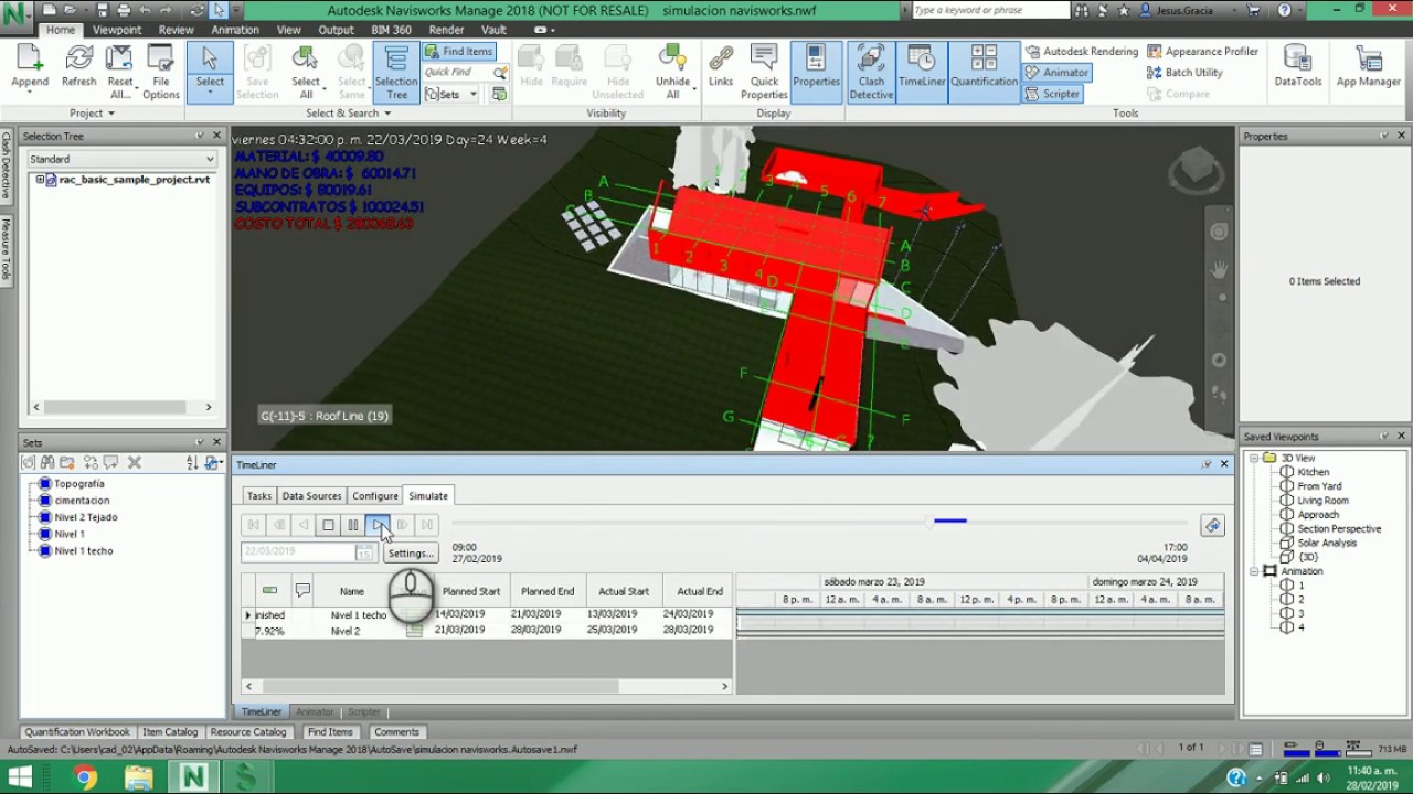 NavisWorks - 8.04 Combinar simulación de obra con recorrido virtual ...