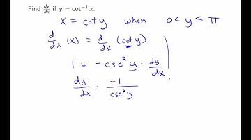 Section 3.5: Implicit Differentiation (Derivatives of Inverse Trig Functions)