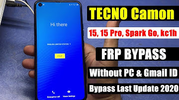 TECNO Camon 15, Google Account Bypass, FRP Remove | FRP Bypass Last Update 2020