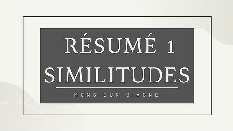 COURS: SIMILITUDES PLANES DIRECTES (RÉSUMÉ 1)