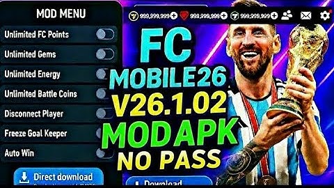 FC Mobile 26 MOD APK v26.1.02 Gameplay | FC MOBILE MOD MENU (Unlimited Gems & Fc Points)