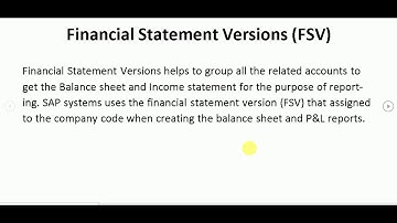 SAP- Financial Statement Version (FSV)