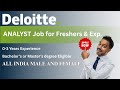 Deloitte Hiring Freshers! Analyst Job | 0–3 Yrs Experience | Apply Now | #Deloitte #fresherjobs