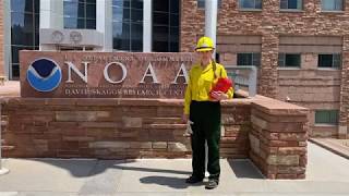 NWS Boulder's Incident Meteorologist doing a Preseason Fire Shelter Deployment Practice