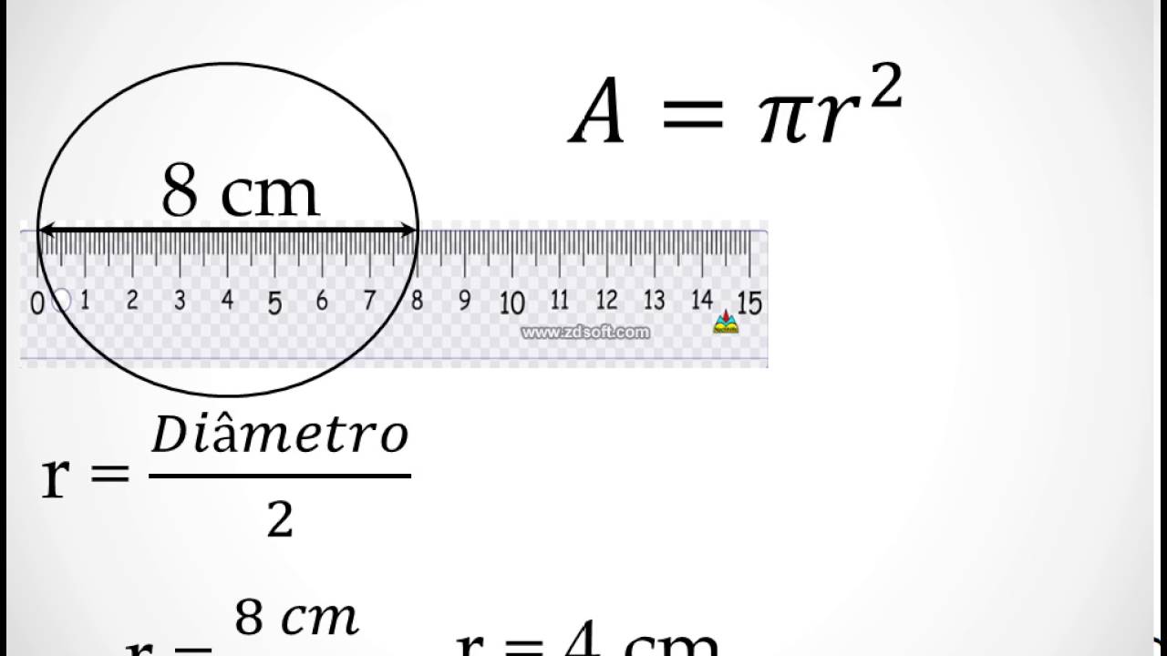 Área do círculo (Área do diâmetro)  - matemática