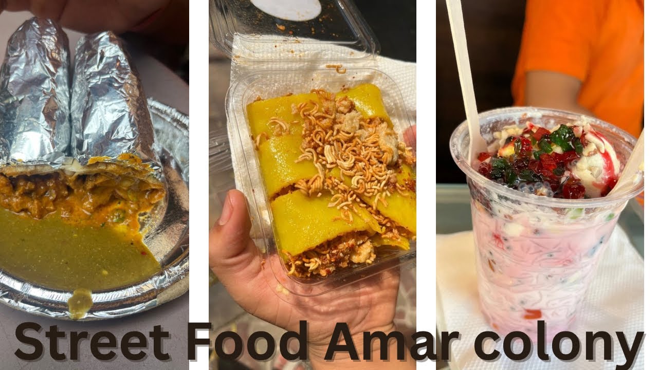 Nutri Roll,Papa Laphing,Momos,Royal Faluda | Amar Colony Food Walk | 