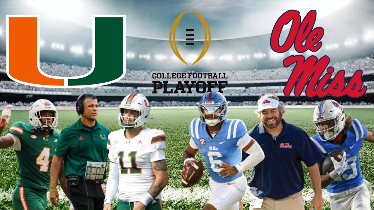 «Майами Харрикейнс» против «Оле Мисс Ребелс» | Полуфинальный матч плей-офф студенческого футбола ...