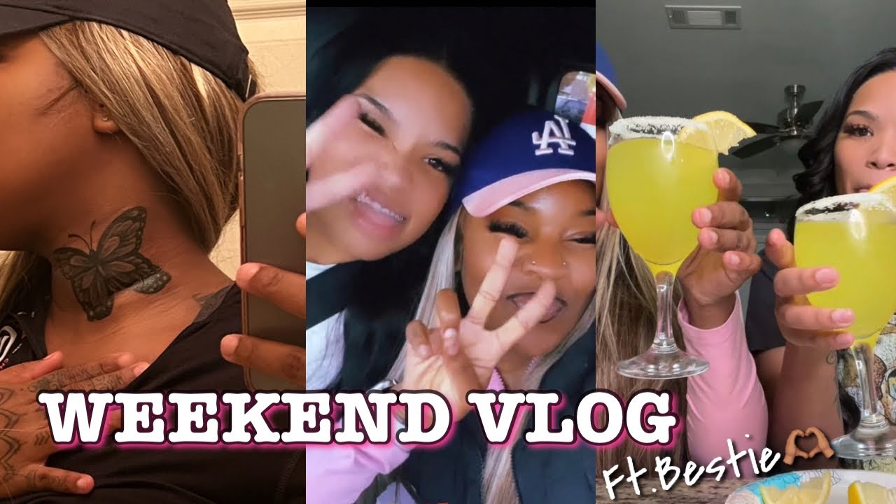 Weekend VLOG : Girls night , trying viral tiktok drinks , New neck tattoo | Tymarrahgi💗