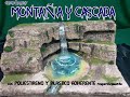 Como hacer  MONTAÑA con poliestireno/ CASCADA  con plástico adherente y pegamento de contacto/ 2023