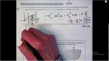 7.2 Day 1 Video Notes  - The Disk Method