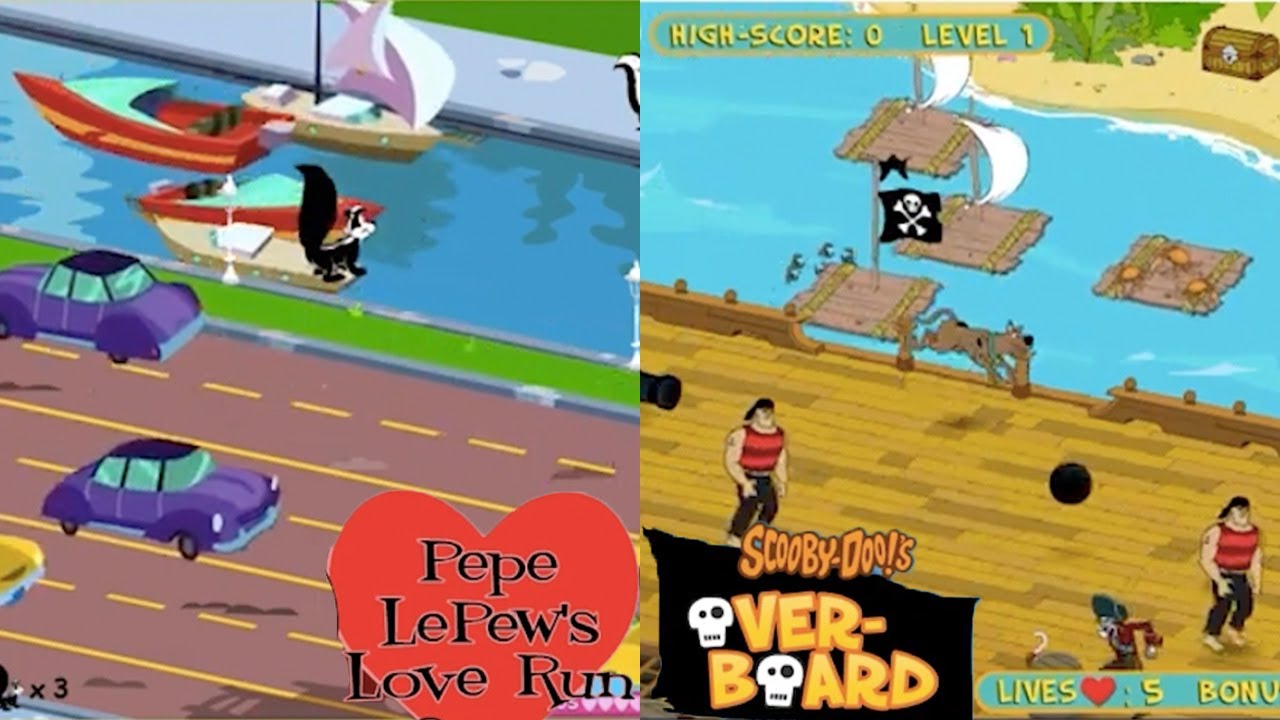 Looney Tunes Pepe Lepew's Love Run vs Scooby doo's Over Board Comparisons Game