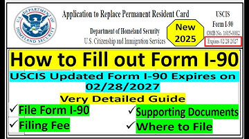 How to Fill out Form I 90, Application to Replace Permanent Residence Card (Renewal) || Step by Step