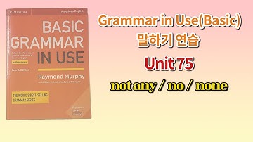 Basic Grammar in Use 4th(미국판) 말하기 연습 Unit 75(not any / no / none)