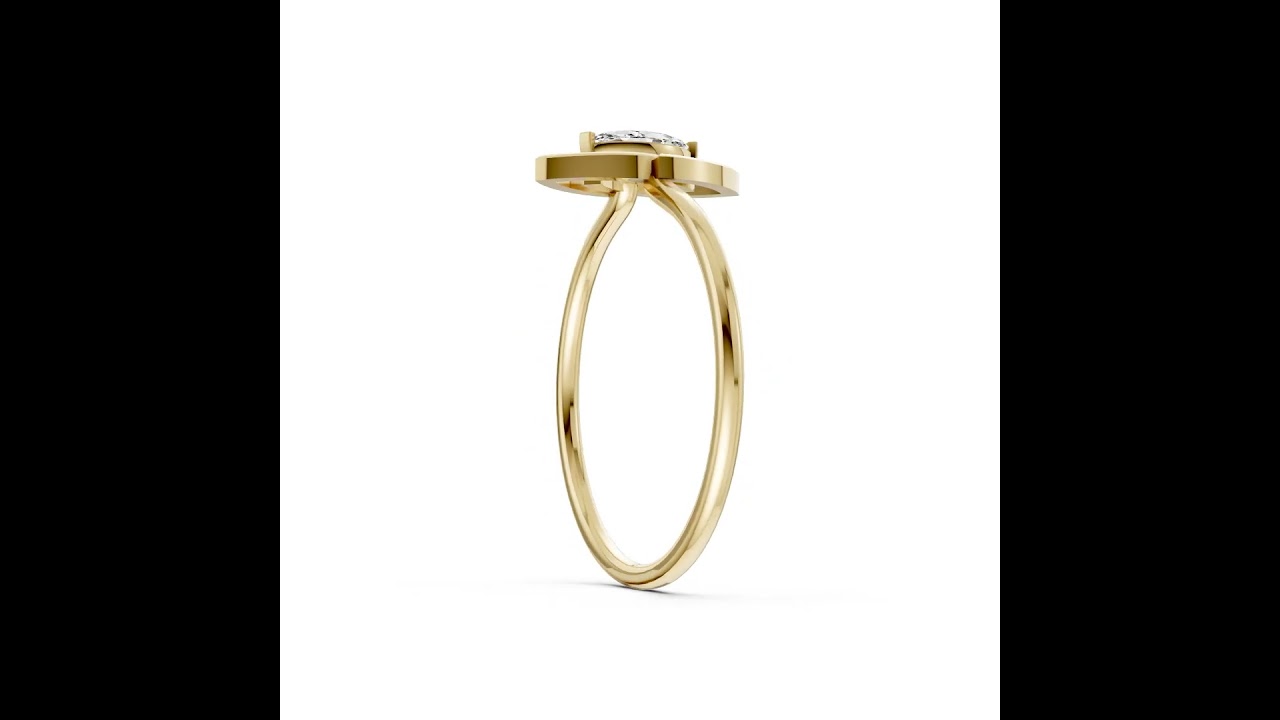Marquise Cut Lab Diamond Solitaire Engagement Ring