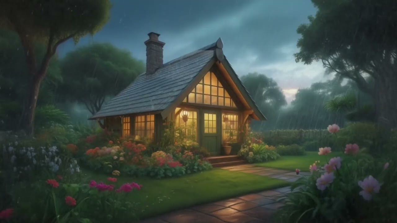 Rain with crickets to fall asleep to | Black screen after 30 minutes