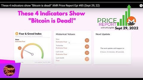 These 4 indicators show "BITCOIN IS DEAD!" XMR Price Report Epi #85 (Sept 29, 22)