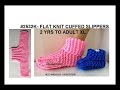 Easy Beginner Knit Cuffed Slippers, worked flat on 2 needles, #2532