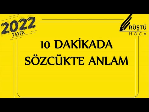 10 DAKİKADA | Sözcükte Anlam | RÜŞTÜ HOCA