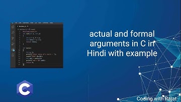 Actual & Formal Parameters in C with Example Program(HINDI)