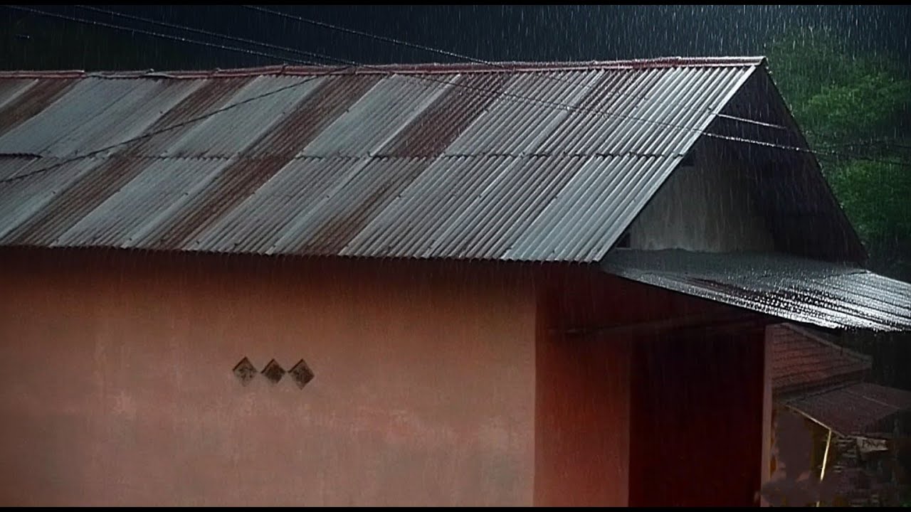 Сильный дождь ночью 🌧️ Звуки дождя для хорошего сна и снятия стресса