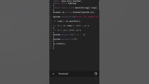 Downward Triangle Star Pattern in Java programming #shorts #Java #Star pattern #coding #shorts#